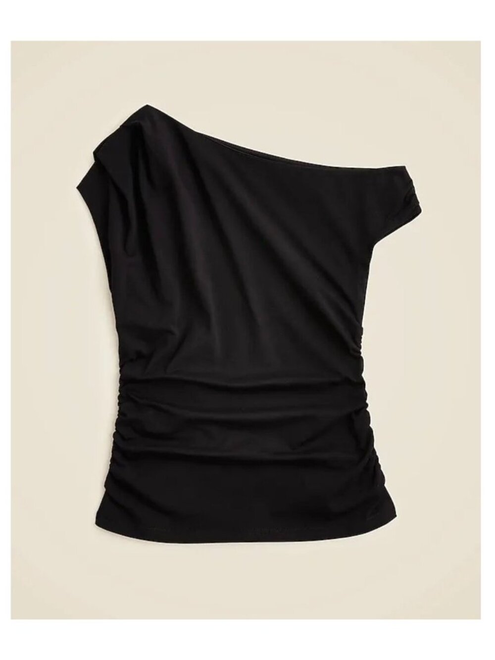 NWT J.Crew Black Stretch Cotton-Blend Off the Shoulder Top - Size: Small